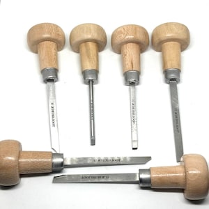 Hand Crafted 6pcs Engraver Graves with Wooden Handle Clock Jewelry Tools