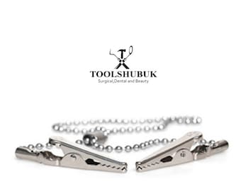 Napkin Holder Dental/ Crocodile Bib Clips Flexible Ball Chain Plain Napkin Clip chain - silver chain napkin cord | mask holder chain