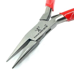 Pince à chaînette, outil de fabrication de bijoux, fil pour perles, passe-temps, pince de travail, mâchoire simple, orange, bricolage, pinces ergonomiques de 5 po.