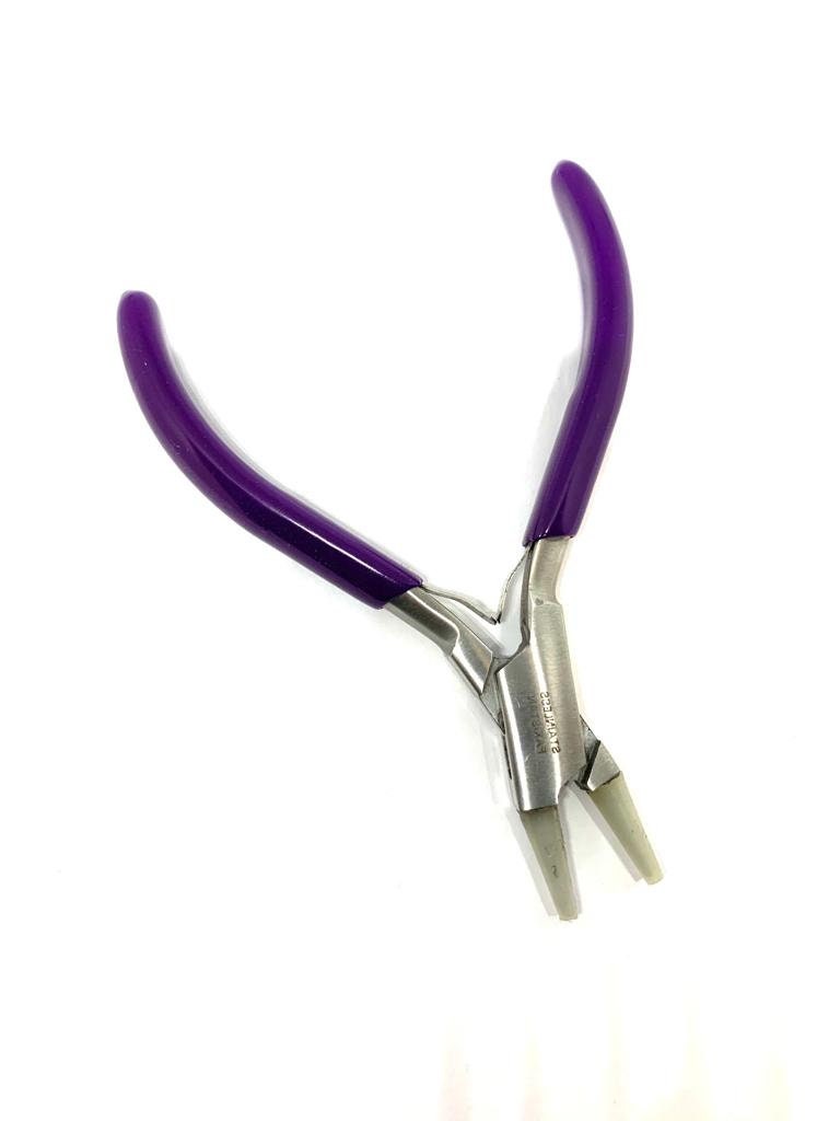 Pinze Double Flat Round Nylon Jaw Pinze Braccialetto Strumento per la creazione di gioielli Pinze per gioielli in acciaio inossidabile Strumento per gioielli da naso(D Type