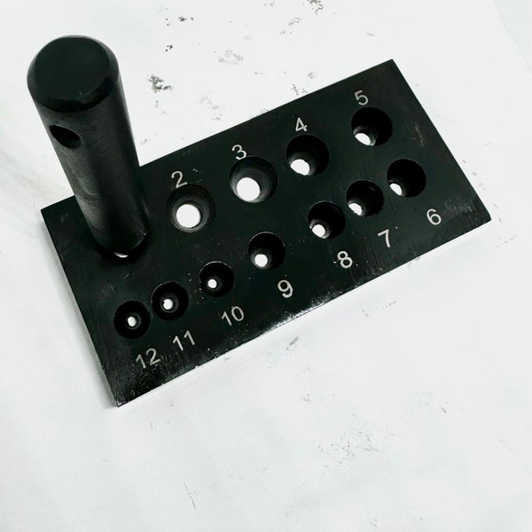 Collect-Bezel Forming Plate Ø3 to Ø19mm with 17 Degree Jewelry Punch Holes Collect Block Tool for DIY Precision Jewelry Designs