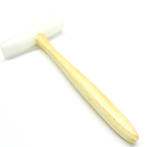 Nylon Wedge Hammer - 9.5 inches Wooden Handle - 115mm, 3.8oz Head, 8 & 32mm Faces -Use to Flatten and Shape Sheet Metal and Wire non marring