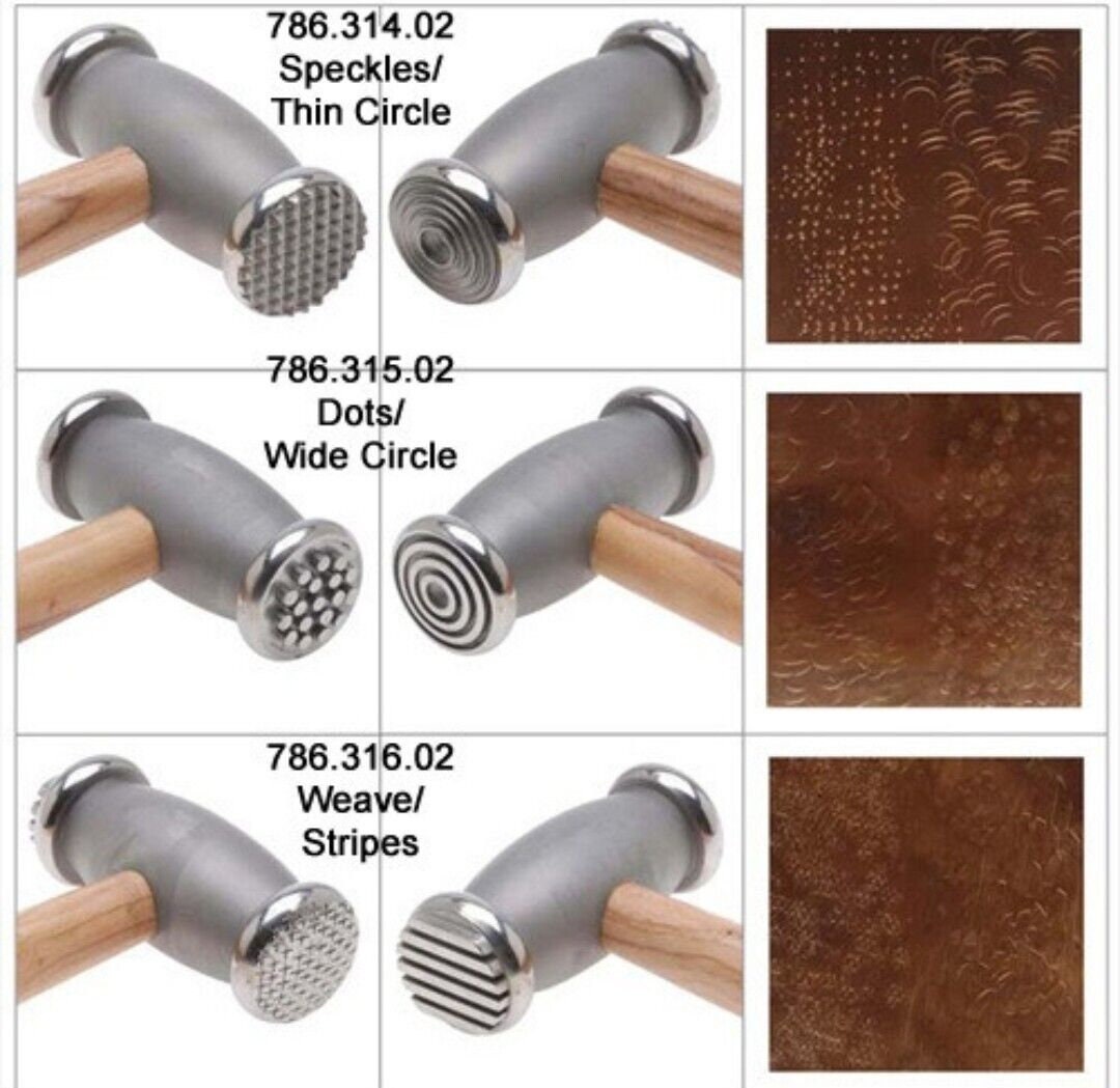 3pc Double-sided Metal Jewelry Texture Chasing Repousse Hammer 6 ...