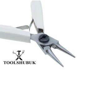Round Nose pliers 120mm white molded handles jewelry making tool hobby wire work