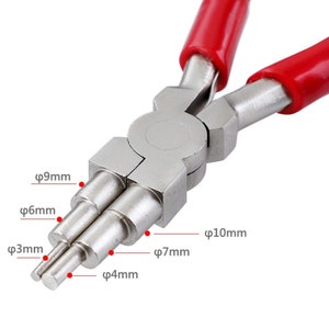 top Quality Six in 1 Beadsmith pliers jewllery bail making wire looping jump ring 3-9 mm,Wire wrapping six step round wrap stepped pliers