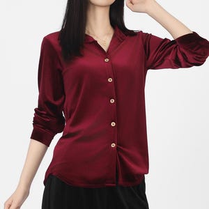Velvet Tops Women Long Sleeves Velvet Shirt Casual Velvet Blouse Silk Velvet Shirt Velvet Clothing Vintage 90s Silk Velvet Shirt R50