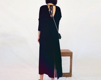V neck Velvet dress, women maxi velvet Dress, long sleeves dress, bridesmaid velvet dress, wedding dress,slit velvet dress N237