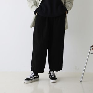 Wool Pants for women Wool trousers Elastic waist pants Tapered Pants casual baggy pants fall winter trousers wide leg pants plus size N148