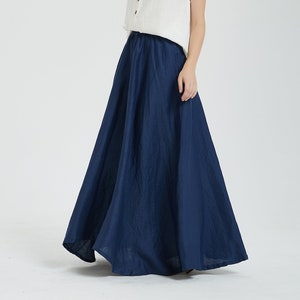 Women's Linen Long Skirt, Vintage Skirt, Linen Skirt, Women Skirt, Plus ...