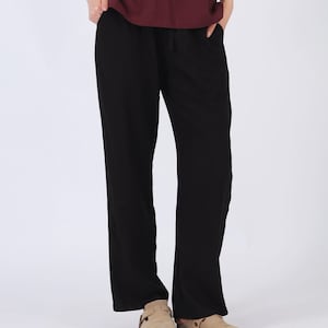 Comfortable Linen Pants with Drawstring Waist Elastic Waist Cotton Linen Pants Soft Casual Loose Pants Custom Pants with Side Pockets N256 7