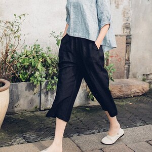 Women Linen Pants,100% linen pants,loose linen pants,Wide leg pants,Washed women linen trousers,fall pants,plus size pants R44-1