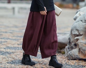Women's Cotton Linen Pants Soft Casual Loose Large Size Boho Trousers Oversized Wide Leg Pant Customized Plus Size spring harem pants F802
