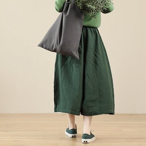 Linen pants with pockets women baggy harem pants wide leg pants loose fitting casual trousers summer custom hand made plus size pants N257