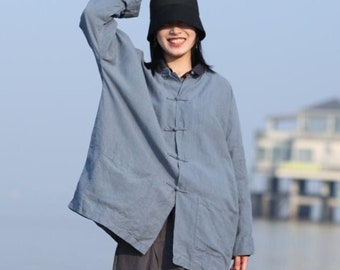 Men's Tunic, Peruvian Men's Tunic, Mao Collar Tunic With