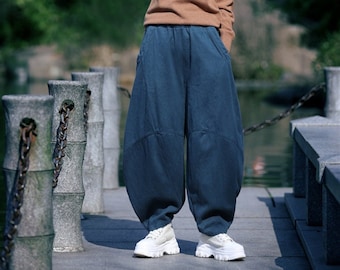 Linen pants for women wide leg pants oversized harem pants soft loose linen maxi trousers springsummer custom plus size pants baggy boho B33