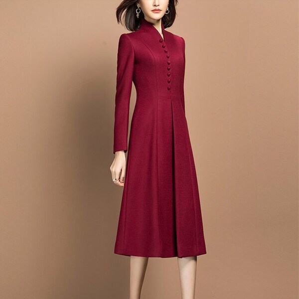 Winter Wool Dress Etsy