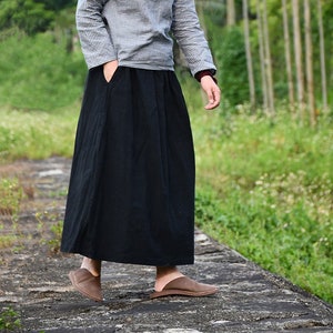 Falda de mujer, falda vintage de lino, falda de lino, falda de lino, falda de talla grande, falda maxi, falda de primavera de otoño falda hecha a mano personalizada R12