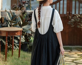 Linen dresses for women strap linen dress sleeveless maxi dress summer casual oversized dress boho linen clothing plus size clothing F322