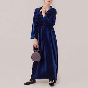 Velvet Dress for women, Long velvet Dress, Plus Size Dress, Velvet Gown, Velvet Bridesmaid Dress, Fall Winter velvet dress.  y150