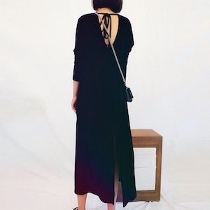 V neck Velvet dress, women maxi velvet Dress, long sleeves dress, bridesmaid velvet dress, wedding dress,slit velvet dress N237