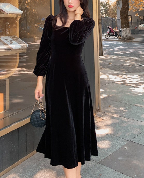 black velvet dress