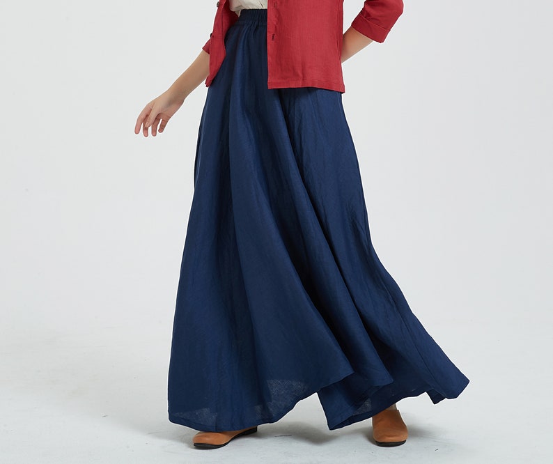 Women's Linen Long Skirt Vintage Skirt Linen Skirt Etsy