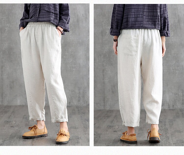 Linen pants for women linen long pants wide leg pants full | Etsy