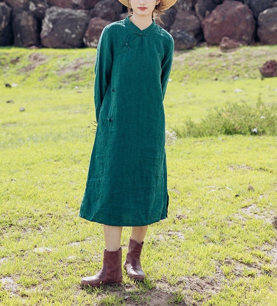 chinese dress ladies Anna-Kaci Womens Dresses Lace Long Sleeve V Neck Fall Maxi Dress for W   ALILANG.COM