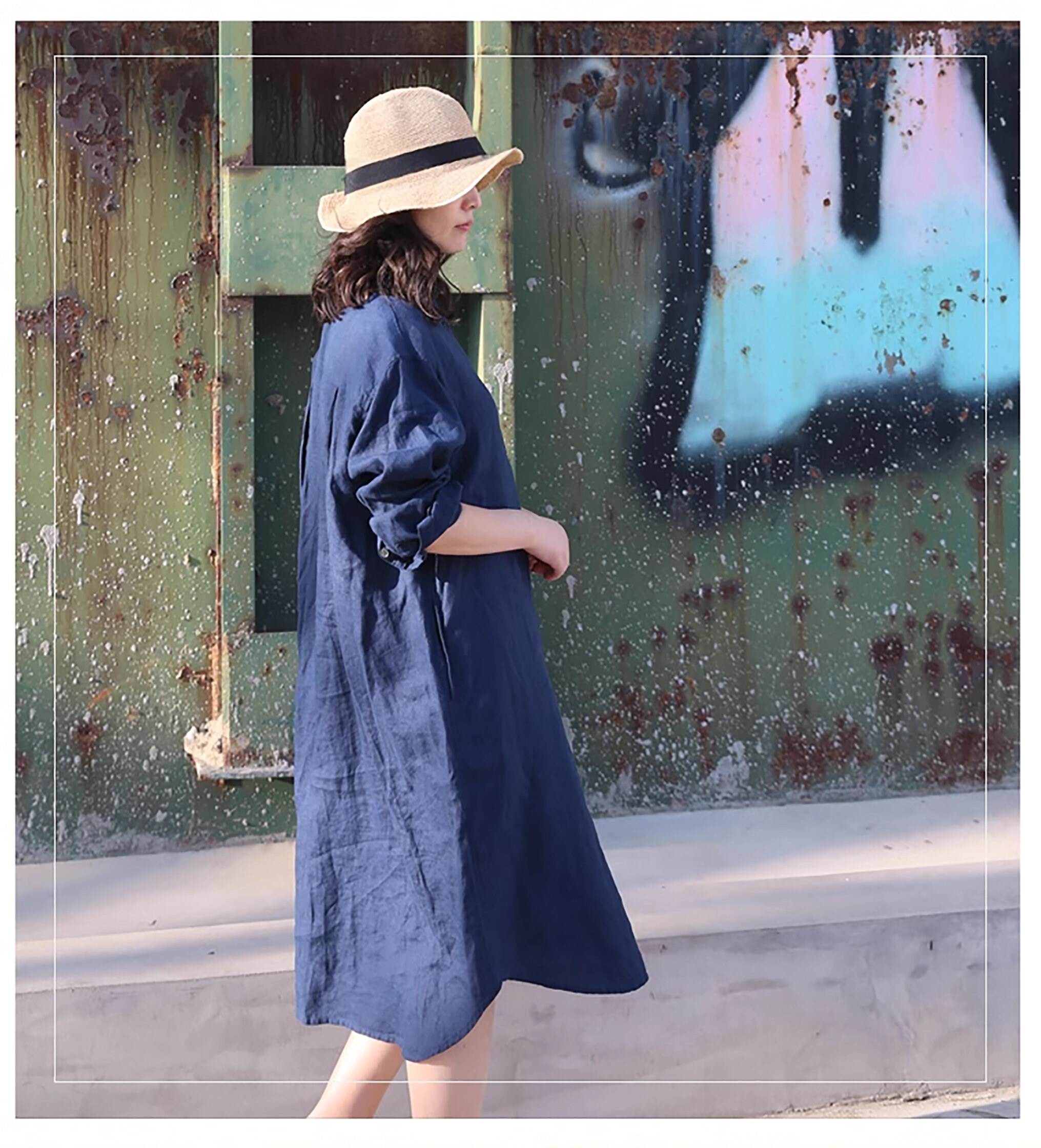 knee length dresses for ladies Emma Shirt Dress - Linen main image 0