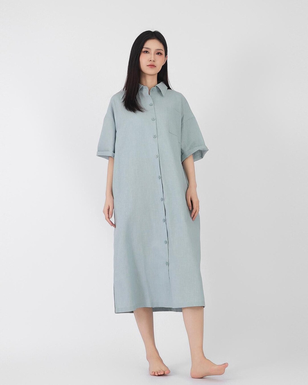 linen boho dress women Maxi Linen Gown - Bohemian Summer Dress in 100% Linen