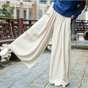 Women Wide-leg Pants Cotton and Linen Pants Maxi Pants - Etsy