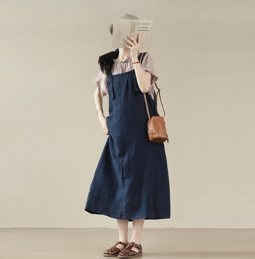 Linen Dress Strap Linen Dress Long Dress Linen Maxi Dress Etsy