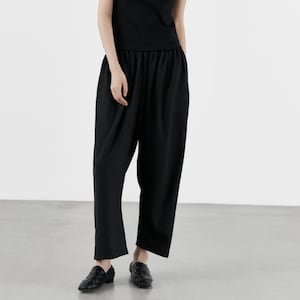 Linen pants plus size women linen trousers, wide legs pants, loose casual maxi trousers, fall spring custom pants,Flax pants R44