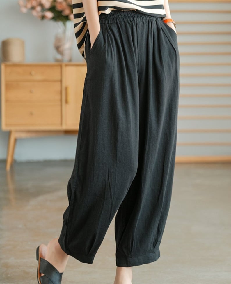 Linen Cotton Pants Women 2026.Linen Cotton Pants Women Linen Long Pants Wide Leg Pants - Etsy