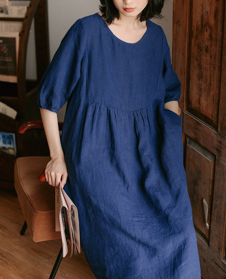 Women Linen Dresses Linen Maxi Dress 100 Linen Long Dress Etsy