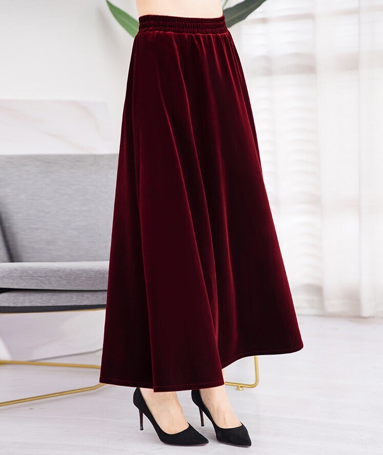 スカート velvet long skirt Women Velvet Skirt, Maxi Skirt, Vintage Skirt, A-line
