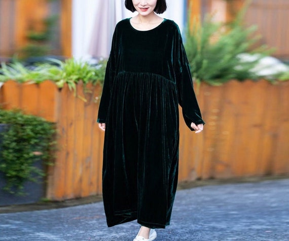 Women Velvet Dresses, Midi Velvet Dress, Puff Sleeve Dress