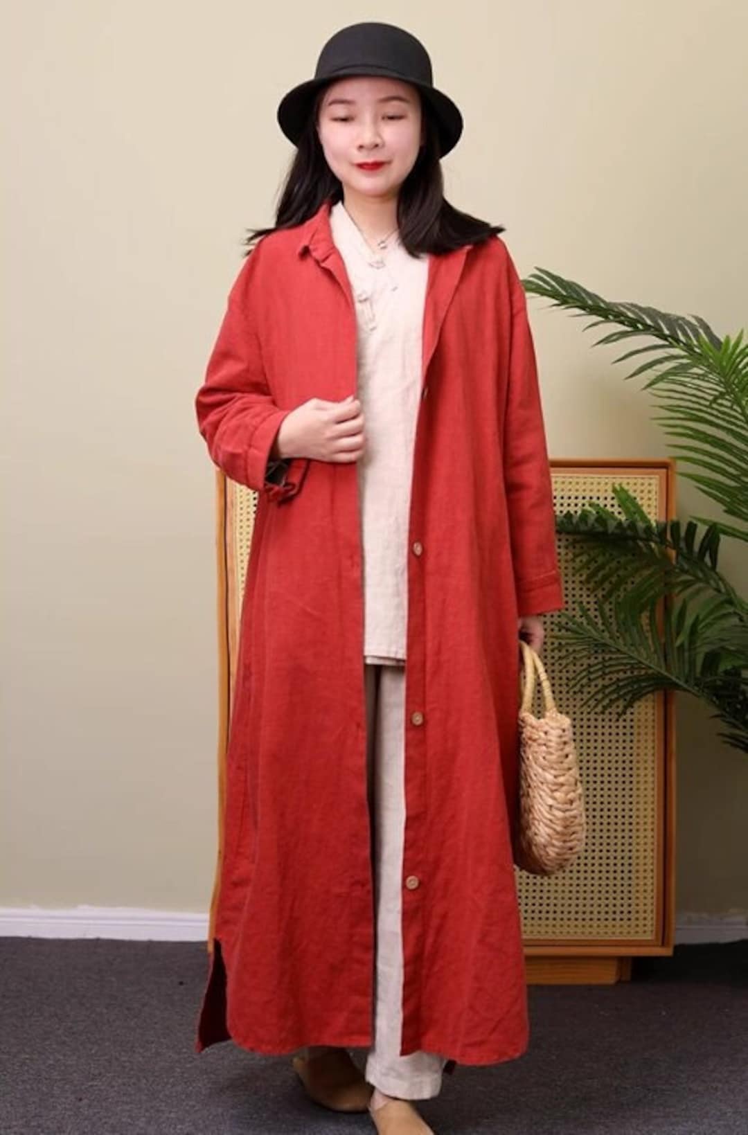 春服 まとめ売り ジャケット、ワンピース、ブラウス、ロングカーディガン コットンリネンロングシャツ ゆったりロングカーディガンコート