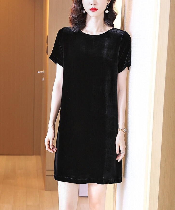 Short sleeve velvet dress, loose large size velvet dress, holiday dress, Christmas Dress A-line dress, Bridesmaid dress, Winter Dress R29-1 Short sleeve velvet dress, loose large size velvet dress, holiday dress, Christmas Dress A-line dress, Bridesmaid dress, Winter Dress R29-1