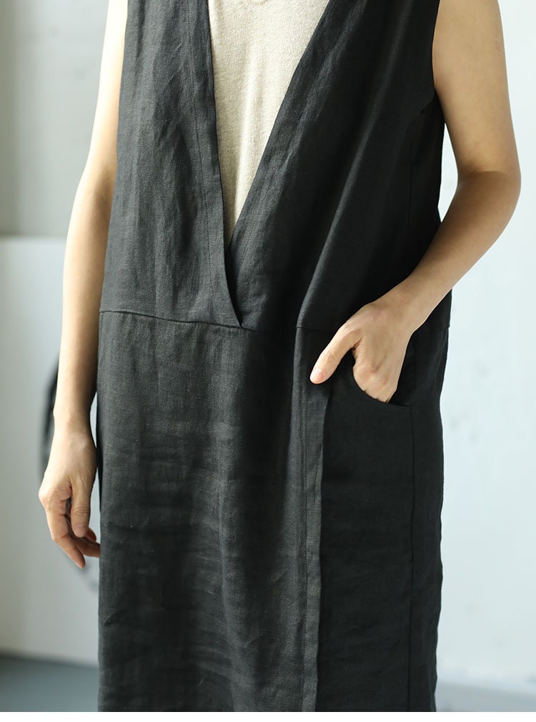 【LE ZANS BRAND COLLECTION】Pure Breeze Linen Sleeveless Dress (100% 麻) [OPS0158]