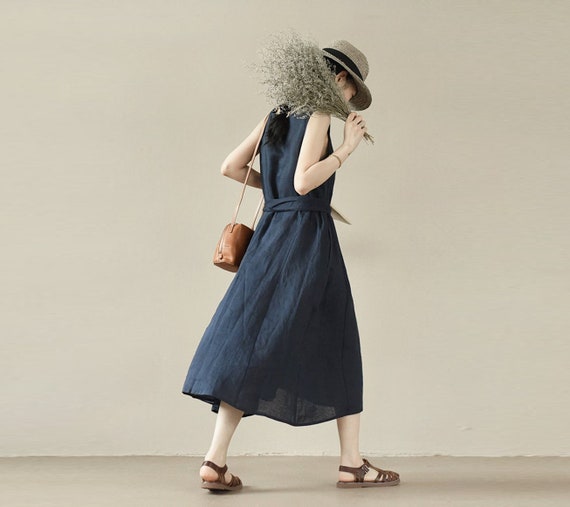 Sleeveless dresses ,women linen dress, linen maxi dress, loose custom oversized dress boho soft casual summer fall dress N120 Sleeveless dresses ,women linen dress, linen maxi dress, loose custom oversized dress boho soft casual summer fall dress N120