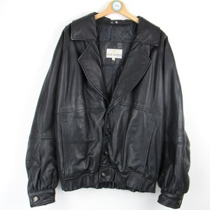 Veste en cuir homme vintage des années 80 - Taille L
