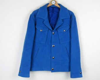 Blazer bleu studio vintage des années 90 - Taille M