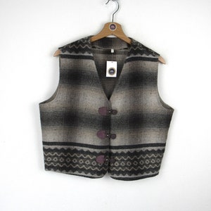 Vintage 90s wool crop vest - Size L
