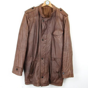 Veste en cuir homme vintage des années 80 - Taille M
