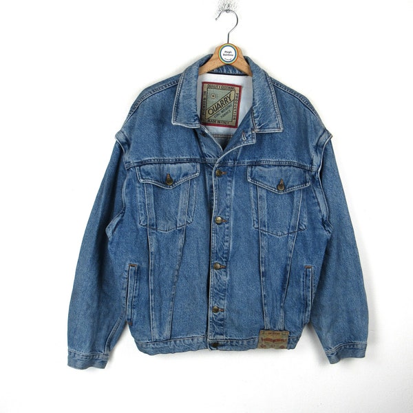 Vintage 80s 90s Quarry Denim Vest Jacket - Size XL