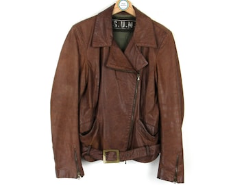 Vintage 90s leather jacket - Size M