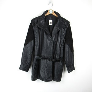 Vintage 80s 90s Genuine Leather Women's Trench Jacket - Size M