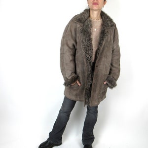 Grey suede fur jacket on sale