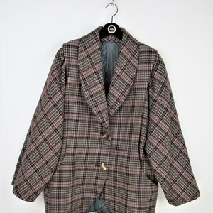 Vintage wollen damesjas uit de jaren 80 - maat M/L